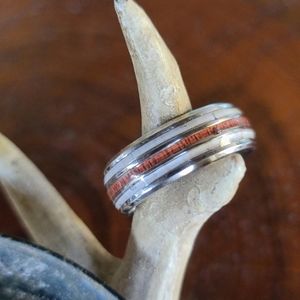Tungsten Antler Ring